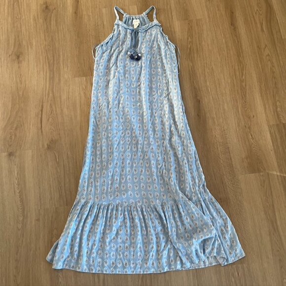 The Prairie Boho Rachel Ashwell Paisley Ruffle Hem Maxi Dress Medium - Picture 2 of 13